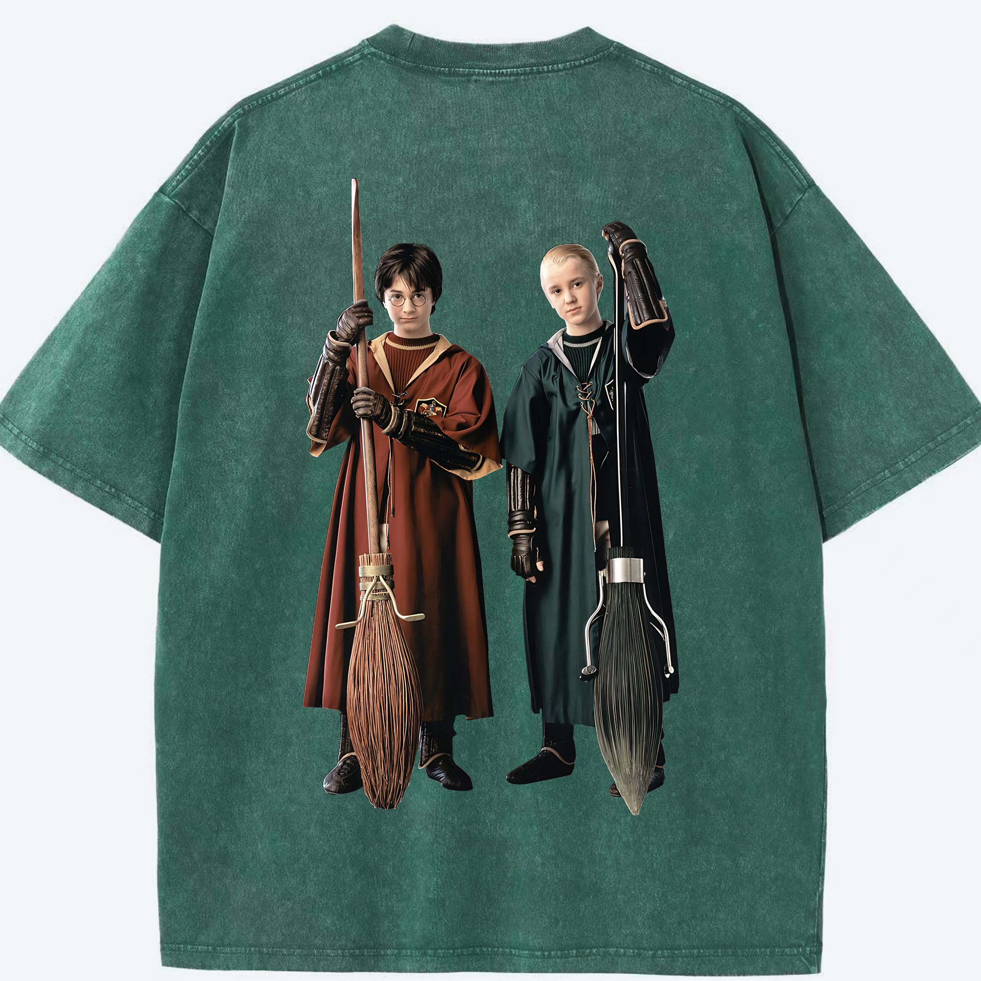 （画像用） Harry Potter ハリー・ポッターシリーズ 綿100% ヴィンテージ風 半袖Tシャツ（背面プリント）